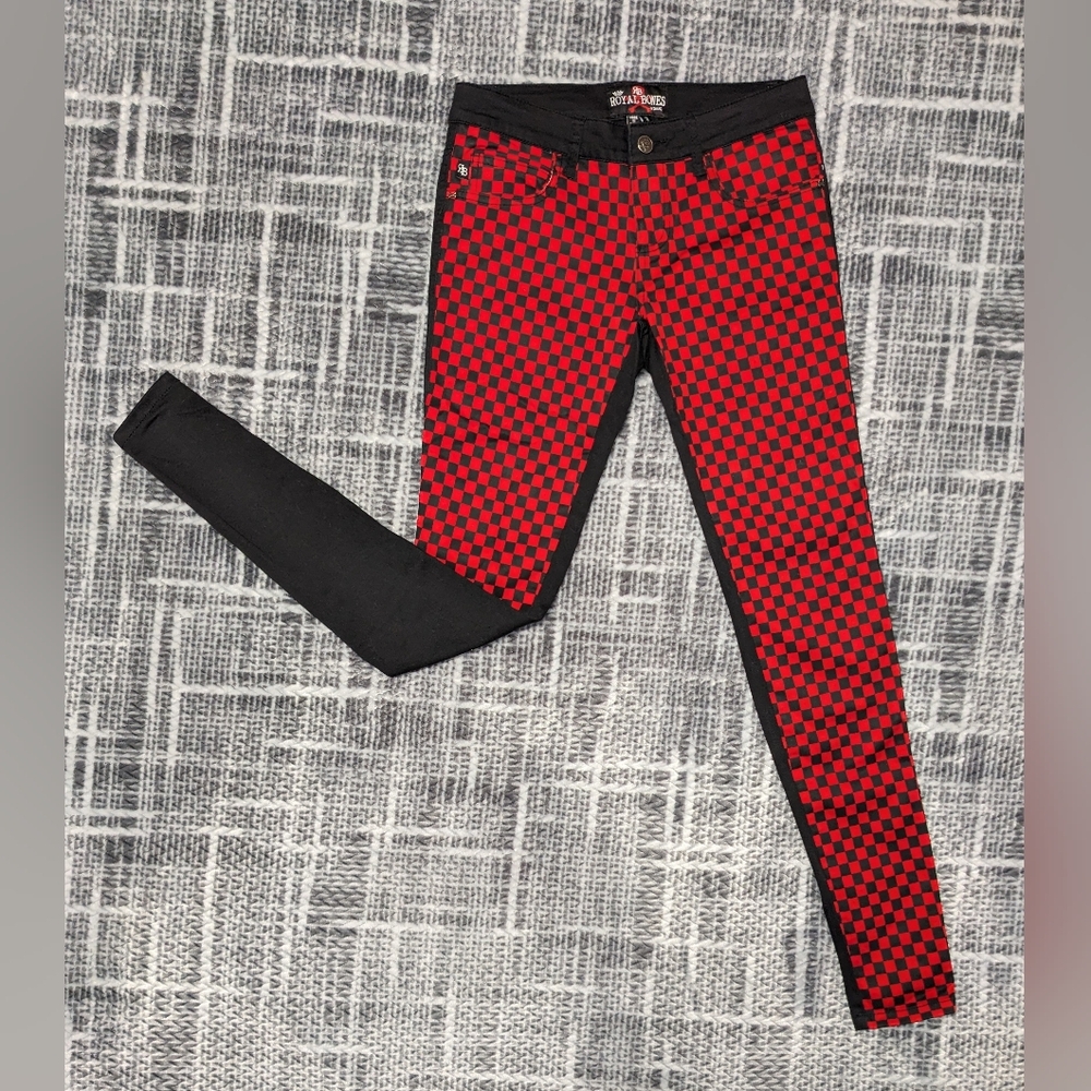 Royal Bones Red And Black Plaid Jeans